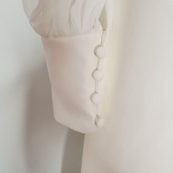 Jenny Yoo Long Bishop Sleeve Wedding Dress Deep V Back Gown White Ivory Size 2 - Picture 7 of 10